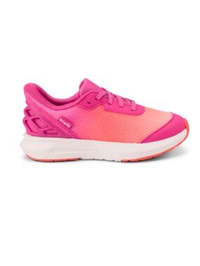 Kizik Kid's Athens 2 Hand's Free Girls Sneaker Fiery Coral/Rose Violet